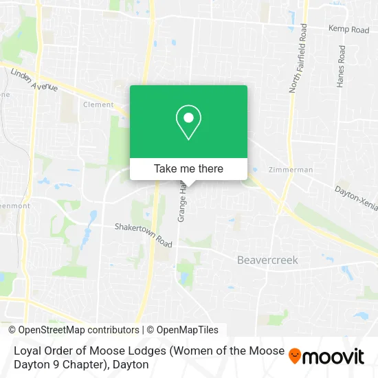 Mapa de Loyal Order of Moose Lodges (Women of the Moose Dayton 9 Chapter)