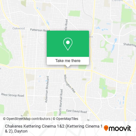 Chakeres Kettering Cinema 1&2 map