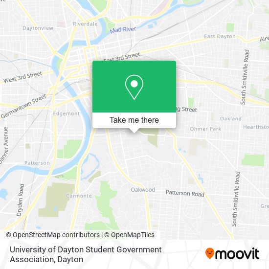 University of Dayton Student Government Association map