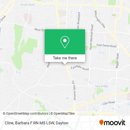 Cline, Barbara F RN MS LSW map