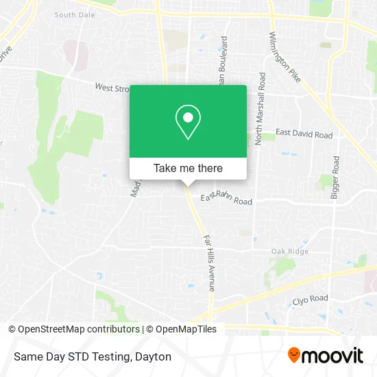 Same Day STD Testing map