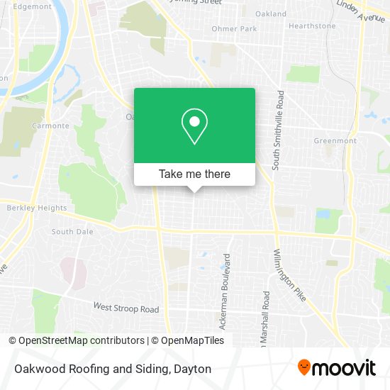 Oakwood Roofing and Siding map