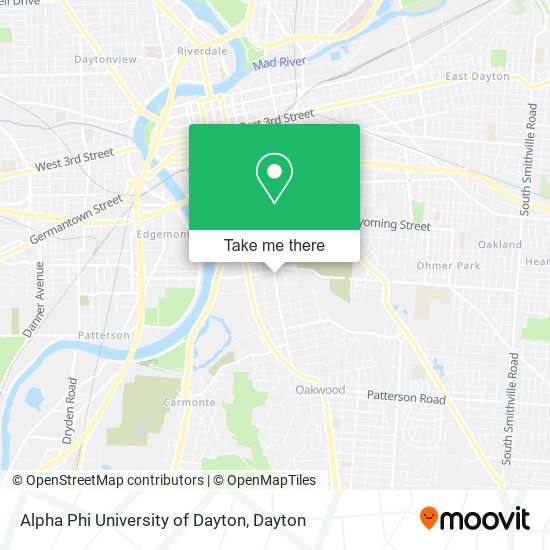 Mapa de Alpha Phi University of Dayton