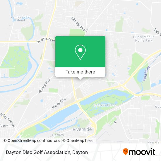 Dayton Disc Golf Association map