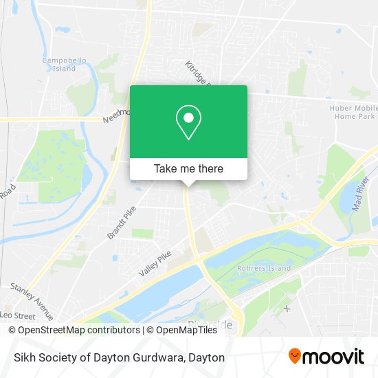 Sikh Society of Dayton Gurdwara map