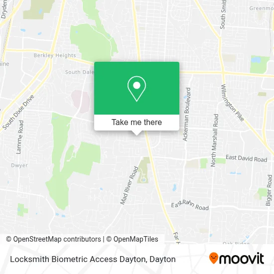 Locksmith Biometric Access Dayton map