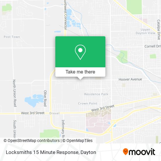 Mapa de Locksmiths 15 Minute Response