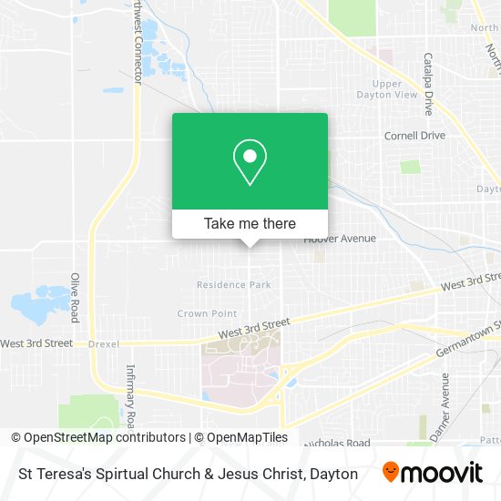 St Teresa's Spirtual Church & Jesus Christ map
