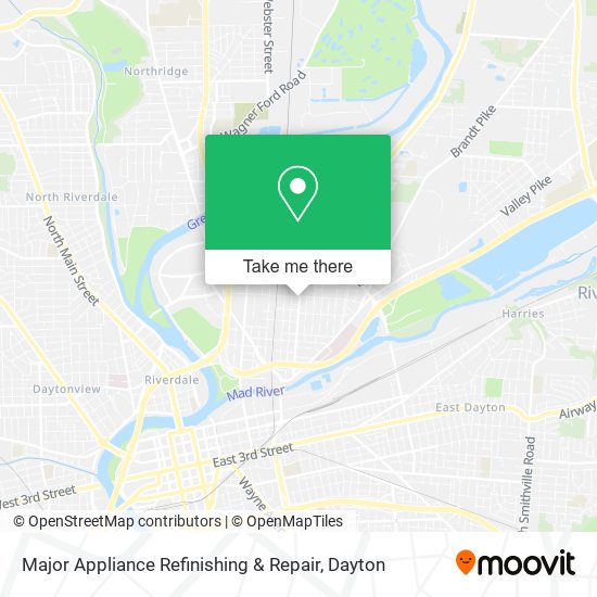 Major Appliance Refinishing & Repair map