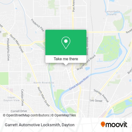 Mapa de Garrett Automotive Locksmith