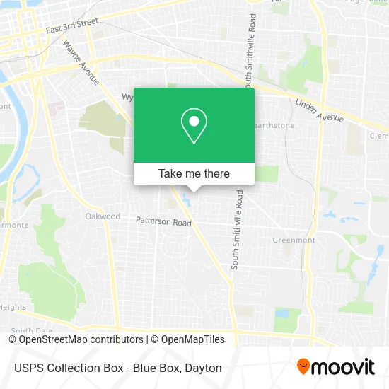 Mapa de USPS Collection Box - Blue Box