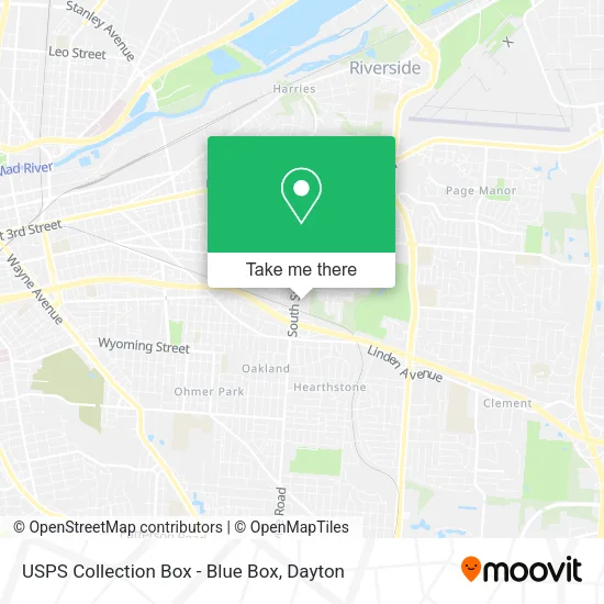 Mapa de USPS Collection Box - Blue Box