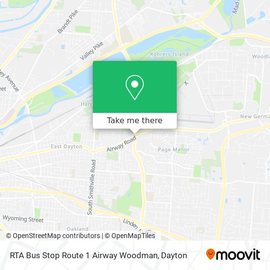 RTA Bus Stop Route 1 Airway Woodman map