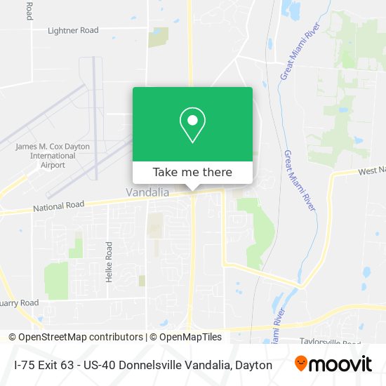 Mapa de I-75 Exit 63 - US-40 Donnelsville Vandalia