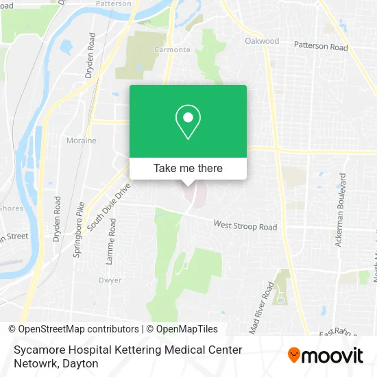 Mapa de Sycamore Hospital Kettering Medical Center Netowrk