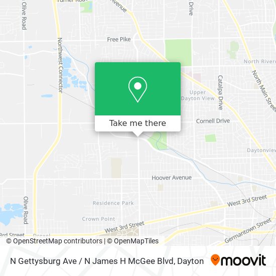 N Gettysburg Ave / N James H McGee Blvd map