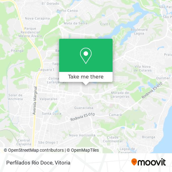 Perfilados Rio Doce map