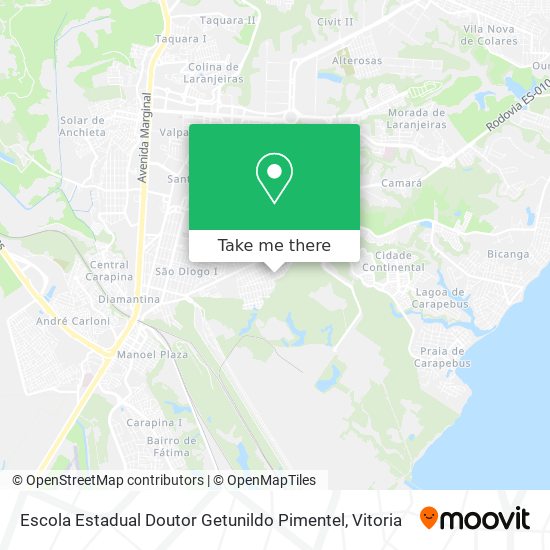 Mapa Escola Estadual Doutor Getunildo Pimentel