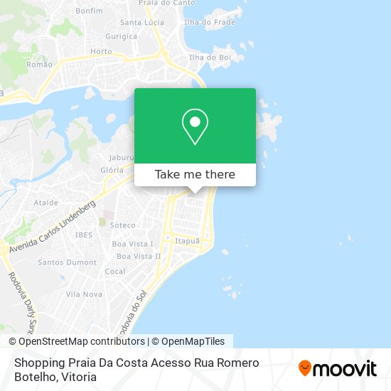 Shopping Praia Da Costa Acesso Rua Romero Botelho map