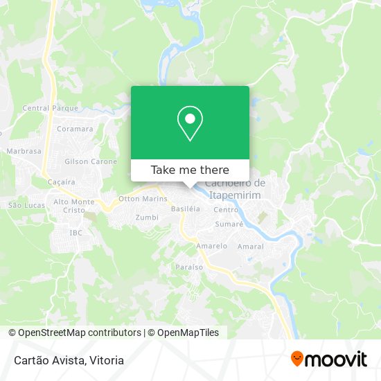 Cartão Avista map