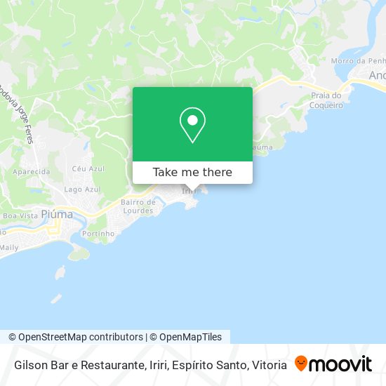Gilson Bar e Restaurante, Iriri, Espírito Santo map