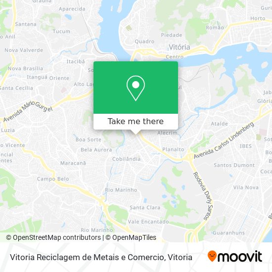 Mapa Vitoria Reciclagem de Metais e Comercio