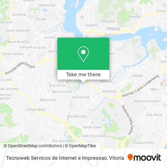 Mapa Tecnoweb Servicos de Internet e Impressao