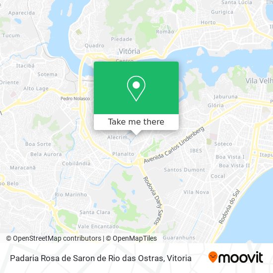 Mapa Padaria Rosa de Saron de Rio das Ostras