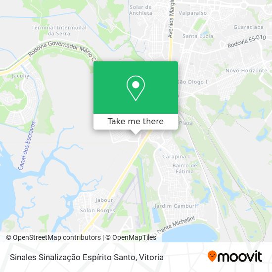 Sinales Sinalização Espírito Santo map