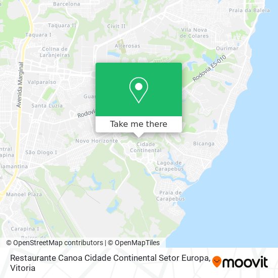 Restaurante Canoa Cidade Continental Setor Europa map