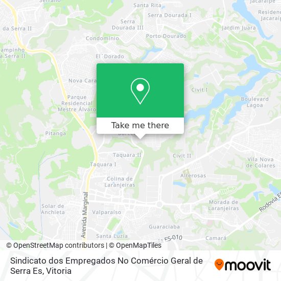 Sindicato dos Empregados No Comércio Geral de Serra Es map