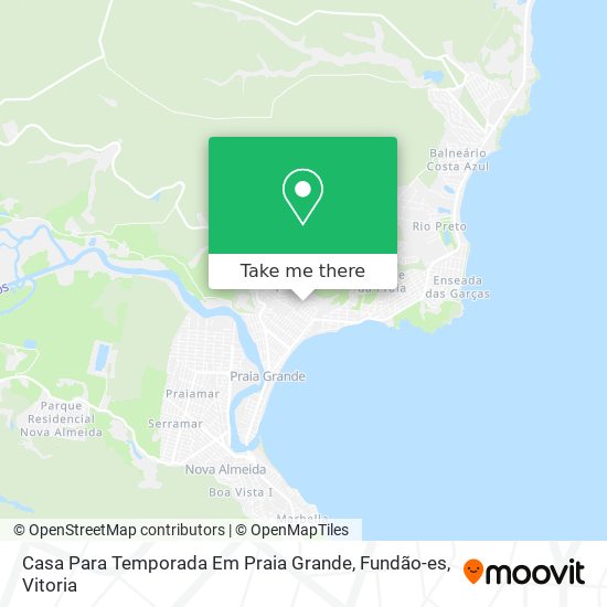 Mapa Casa Para Temporada Em Praia Grande, Fundão-es