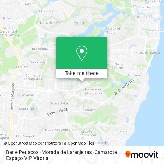 Mapa Bar e Petiscos -Morada de Laranjeiras -Camarote Espaço VIP