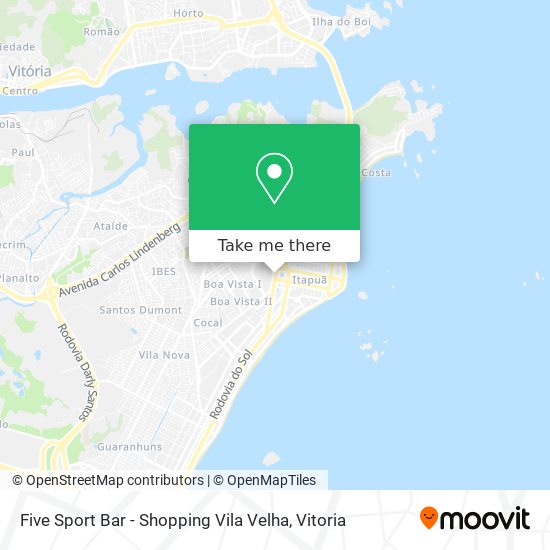 Mapa Five Sport Bar - Shopping Vila Velha