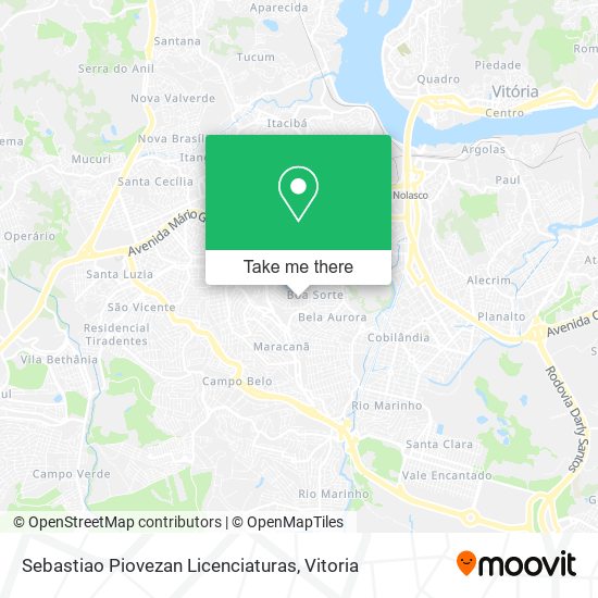 Sebastiao Piovezan Licenciaturas map