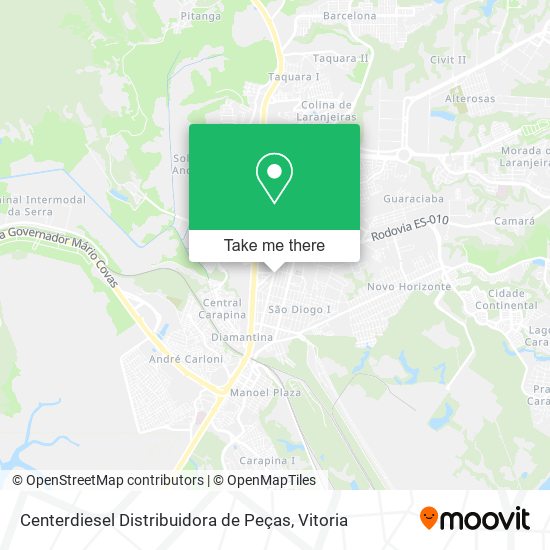 Centerdiesel Distribuidora de Peças map