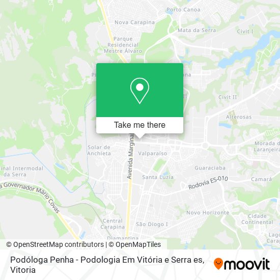 Podóloga Penha - Podologia Em Vitória e Serra es map