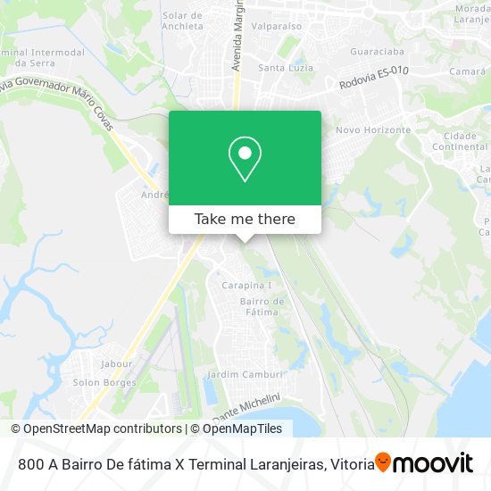 800 A Bairro De fátima X Terminal Laranjeiras map