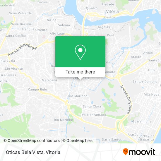 Oticas Bela Vista map