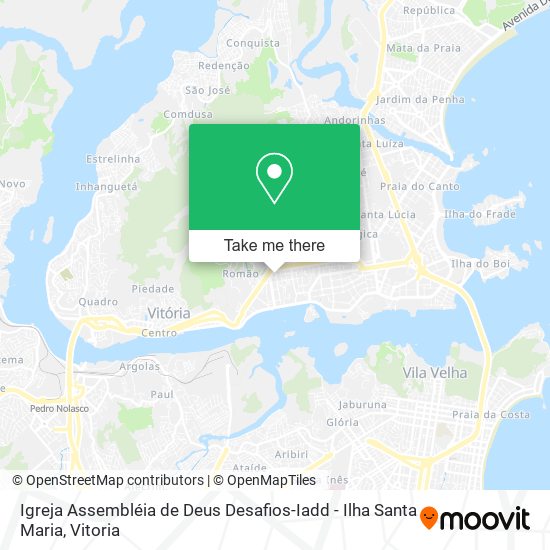 Mapa Igreja Assembléia de Deus Desafios-Iadd - Ilha Santa Maria