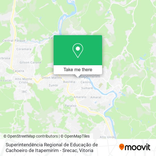 Superintendência Regional de Educação de Cachoeiro de Itapemirim - Srecac map