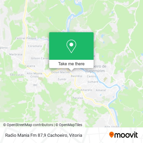 Radio Mania Fm 87,9 Cachoeiro map