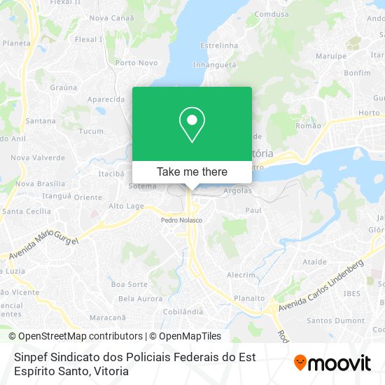 Sinpef Sindicato dos Policiais Federais do Est Espírito Santo map