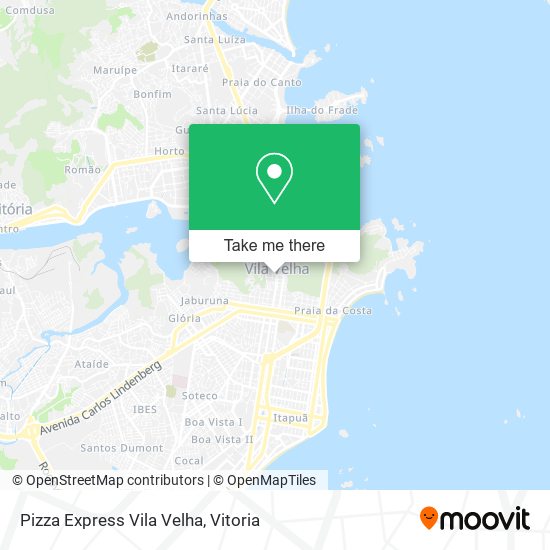 Mapa Pizza Express Vila Velha