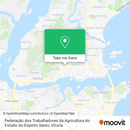Mapa Federação dos Trabalhadores da Agricultura do Estado do Espírito Santo