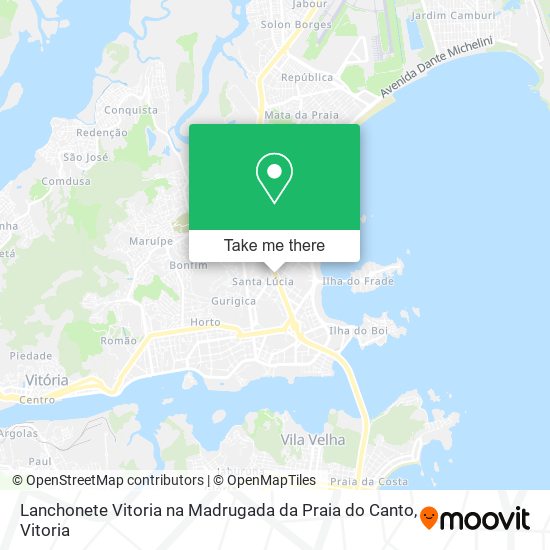 Mapa Lanchonete Vitoria na Madrugada da Praia do Canto