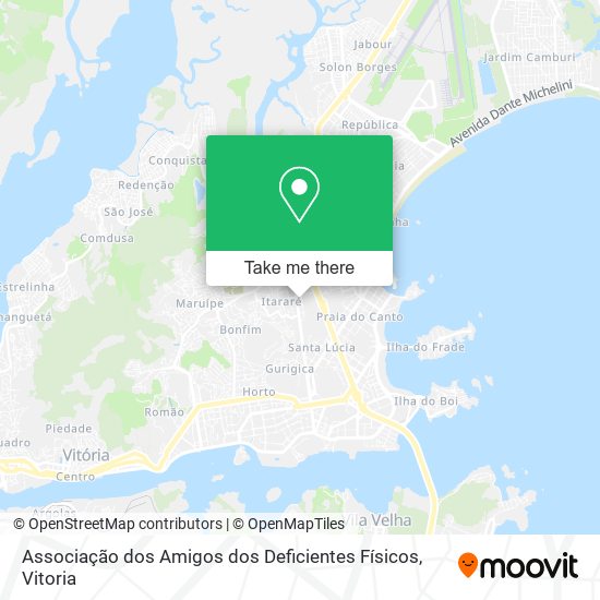 Mapa Associação dos Amigos dos Deficientes Físicos