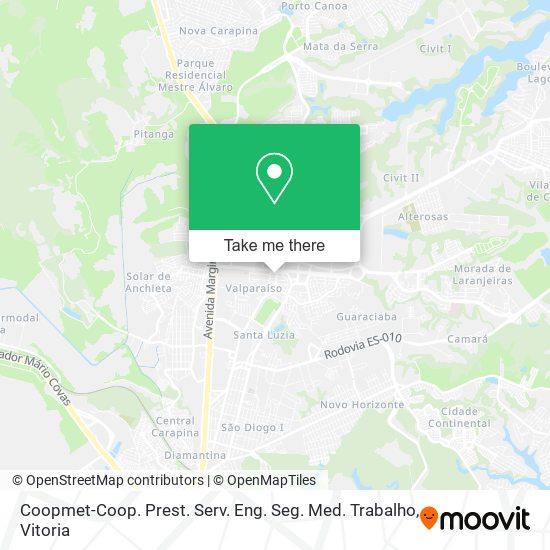 Coopmet-Coop. Prest. Serv. Eng. Seg. Med. Trabalho map