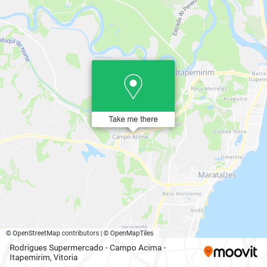 Mapa Rodrigues Supermercado - Campo Acima - Itapemirim