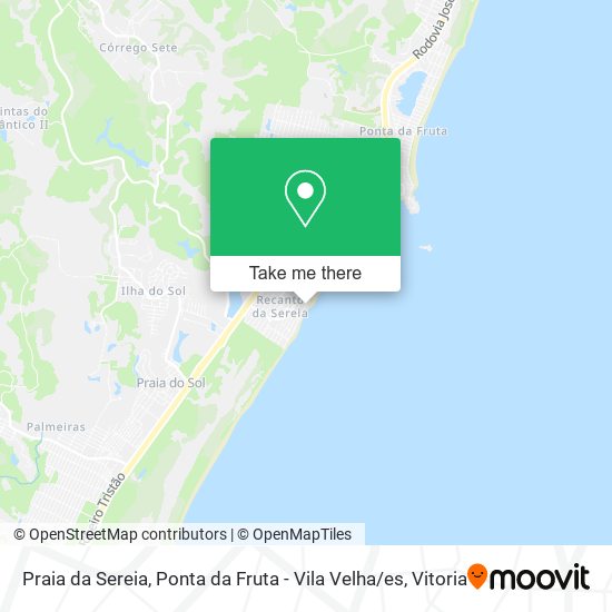 Mapa Praia da Sereia, Ponta da Fruta - Vila Velha / es